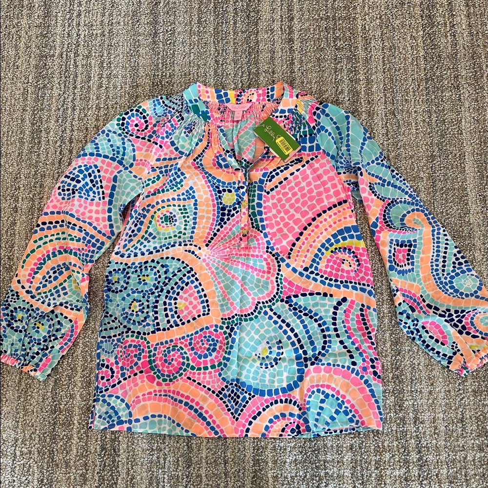 Lilly Pulitzer XS Silk Elsa Top
